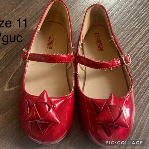 Gymboree Red xmas bow dress shoes size 11